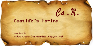 Csatlós Marina névjegykártya